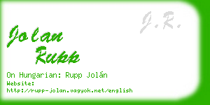 jolan rupp business card