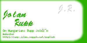 jolan rupp business card